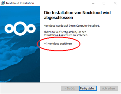 Installationsabschluss